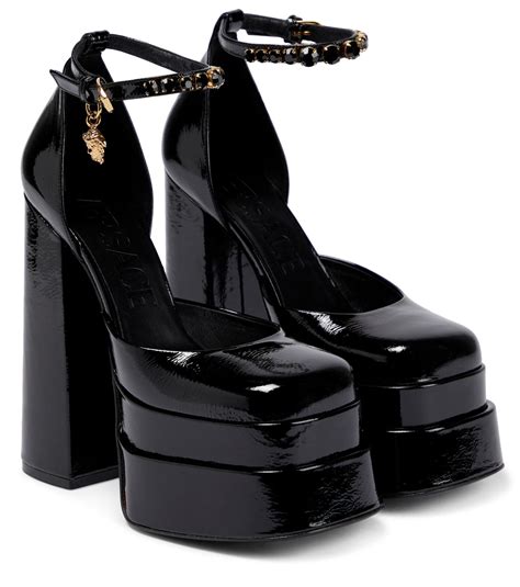 versace black leather medusa pumps|Versace Medusa aevitas.